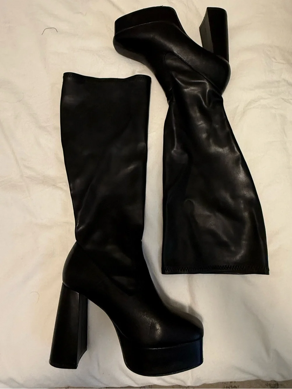 Forever 21 Black Platform Knee-High Women's Boots 8W